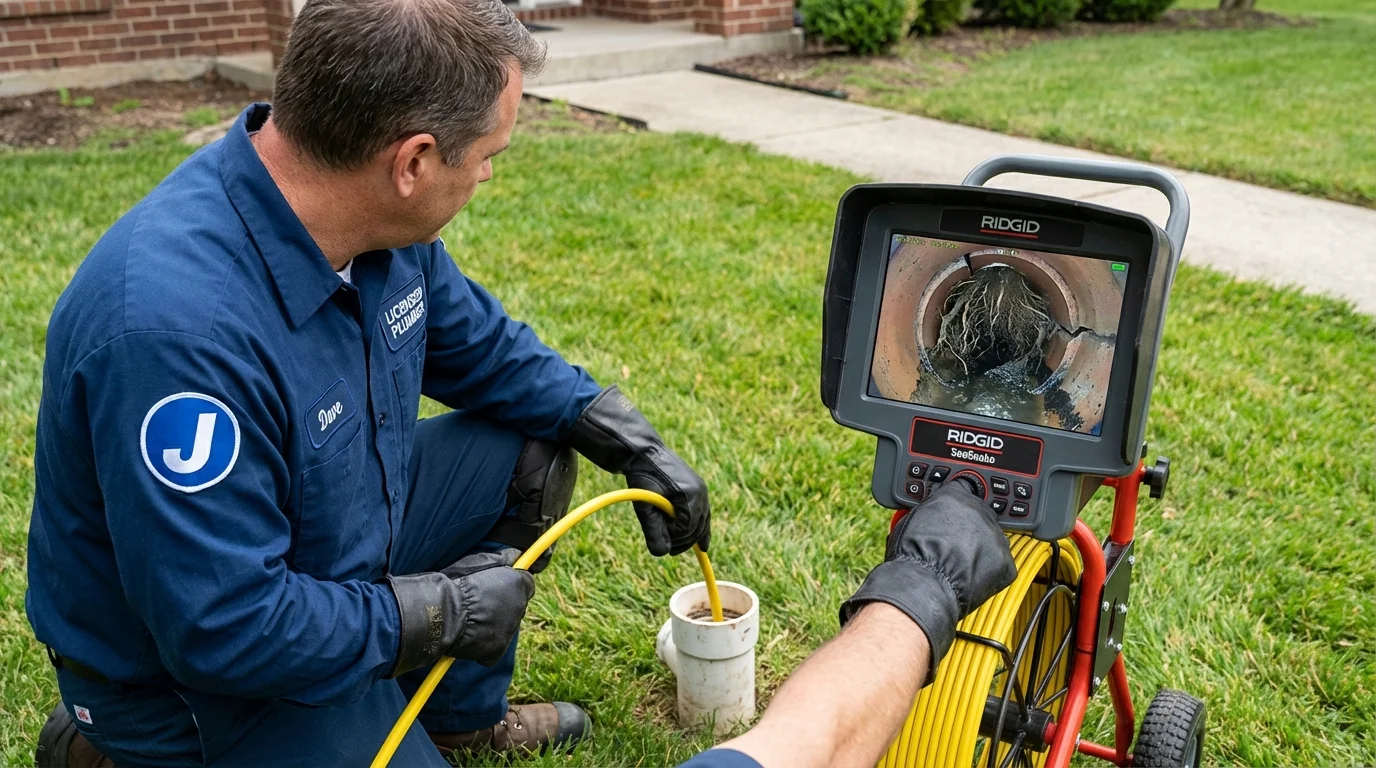 Sewer camera inspection being performed by Johns Plumbing LLC in DeRidder